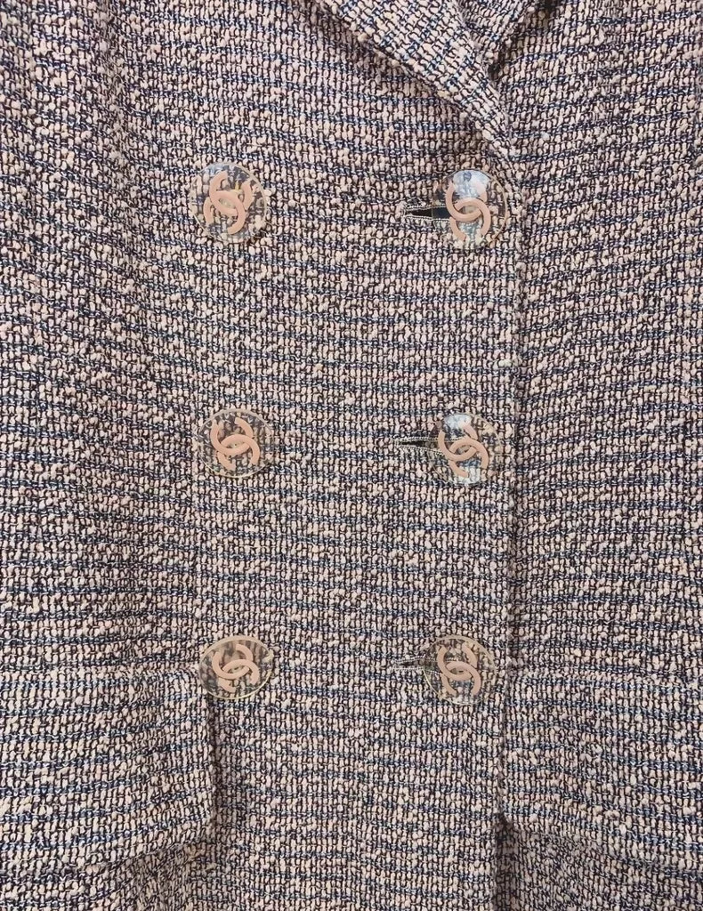 Chanel brown tweed long coat