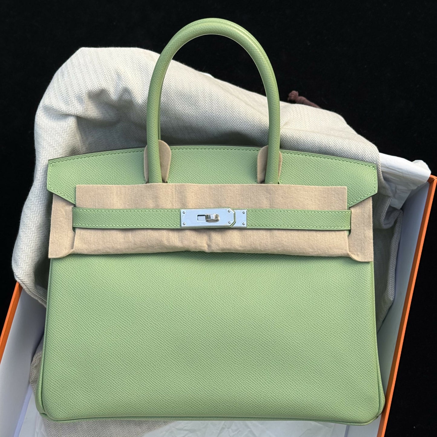 Hermès Birkin 30 Vert Criquet Epsom with Palladium Hardware