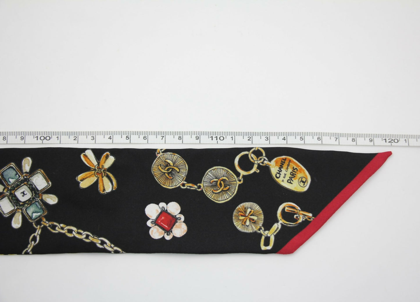 Chanel 20s 100% Silk Black Jewellery Perfume Bottle and Scarf