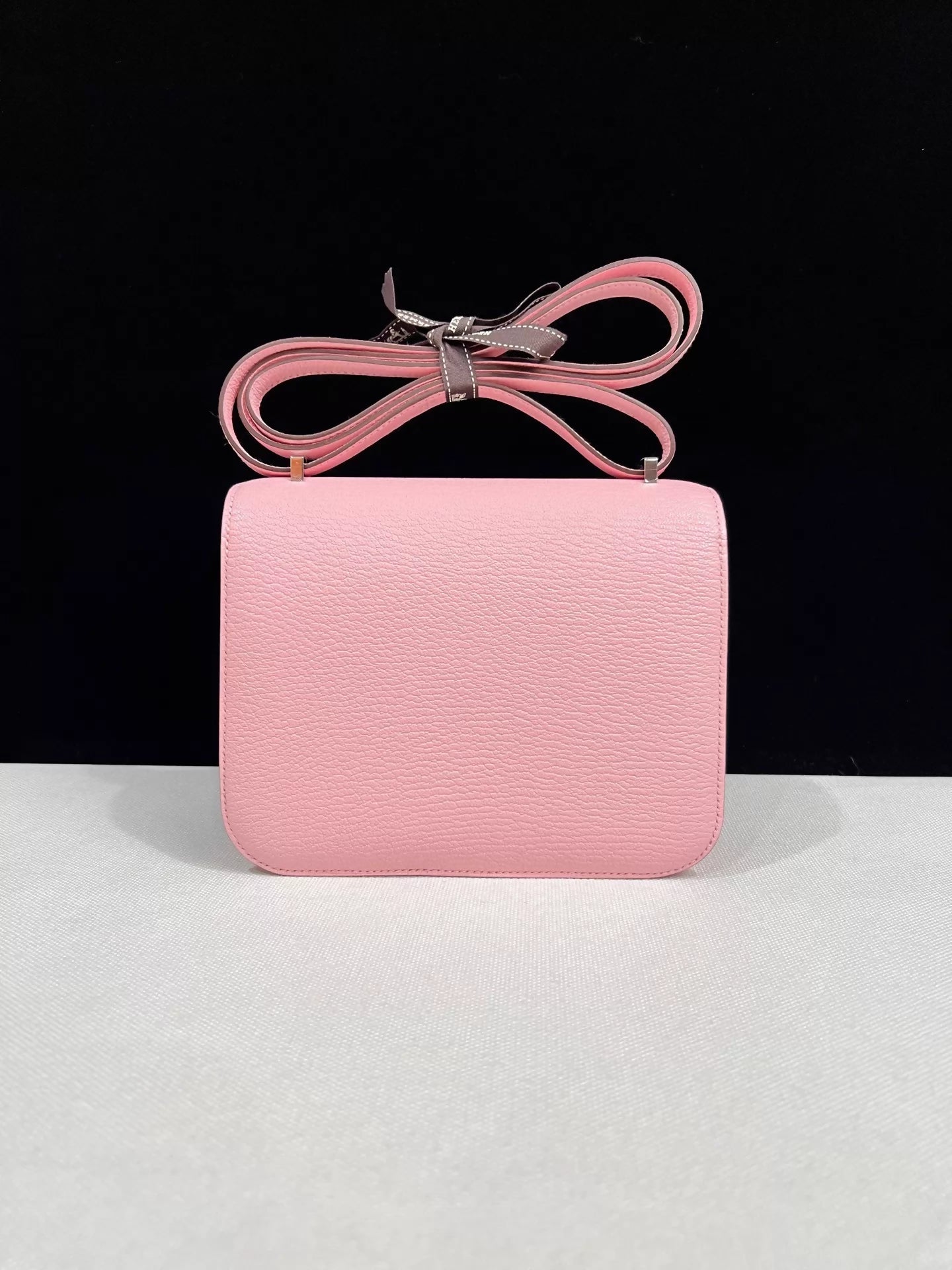 Hermes Constance 19 Pink rose sakura goat leather palladium hardware