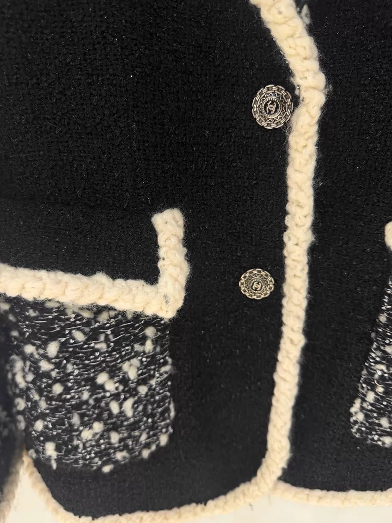 Chanel 19K Black Tweed Jacket