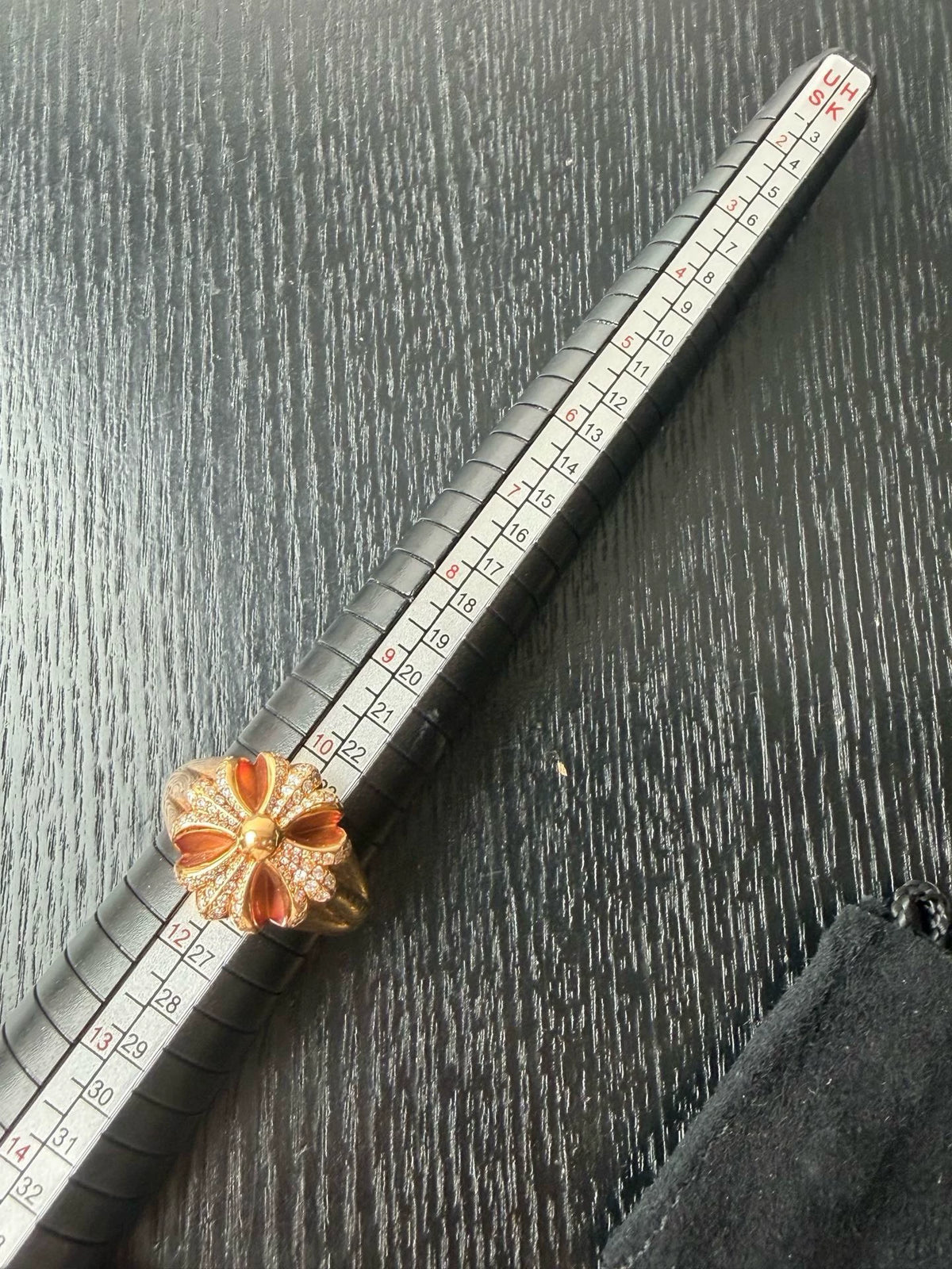 Chrome Hearts 22k gold full diamond CH PLUS Ring