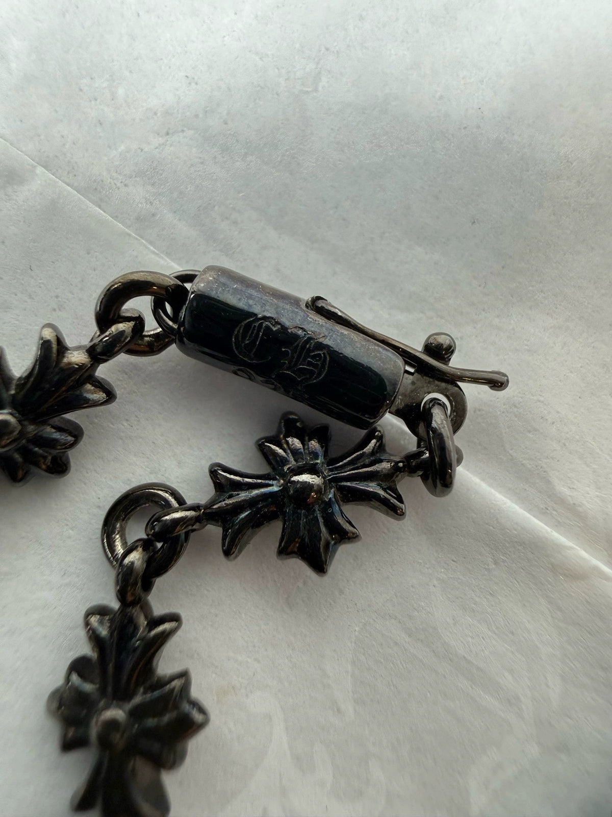 Chrome Hearts Sterling Silver Tiny E Necklace