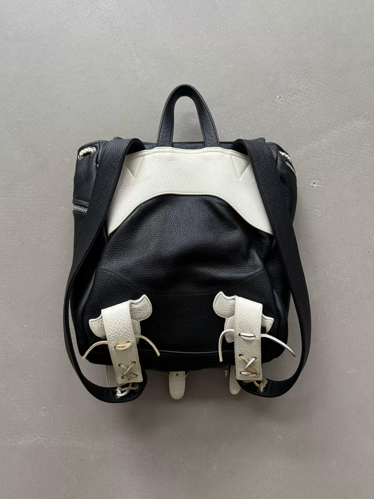 Chrome Hearts Black and White Color Block Backpack