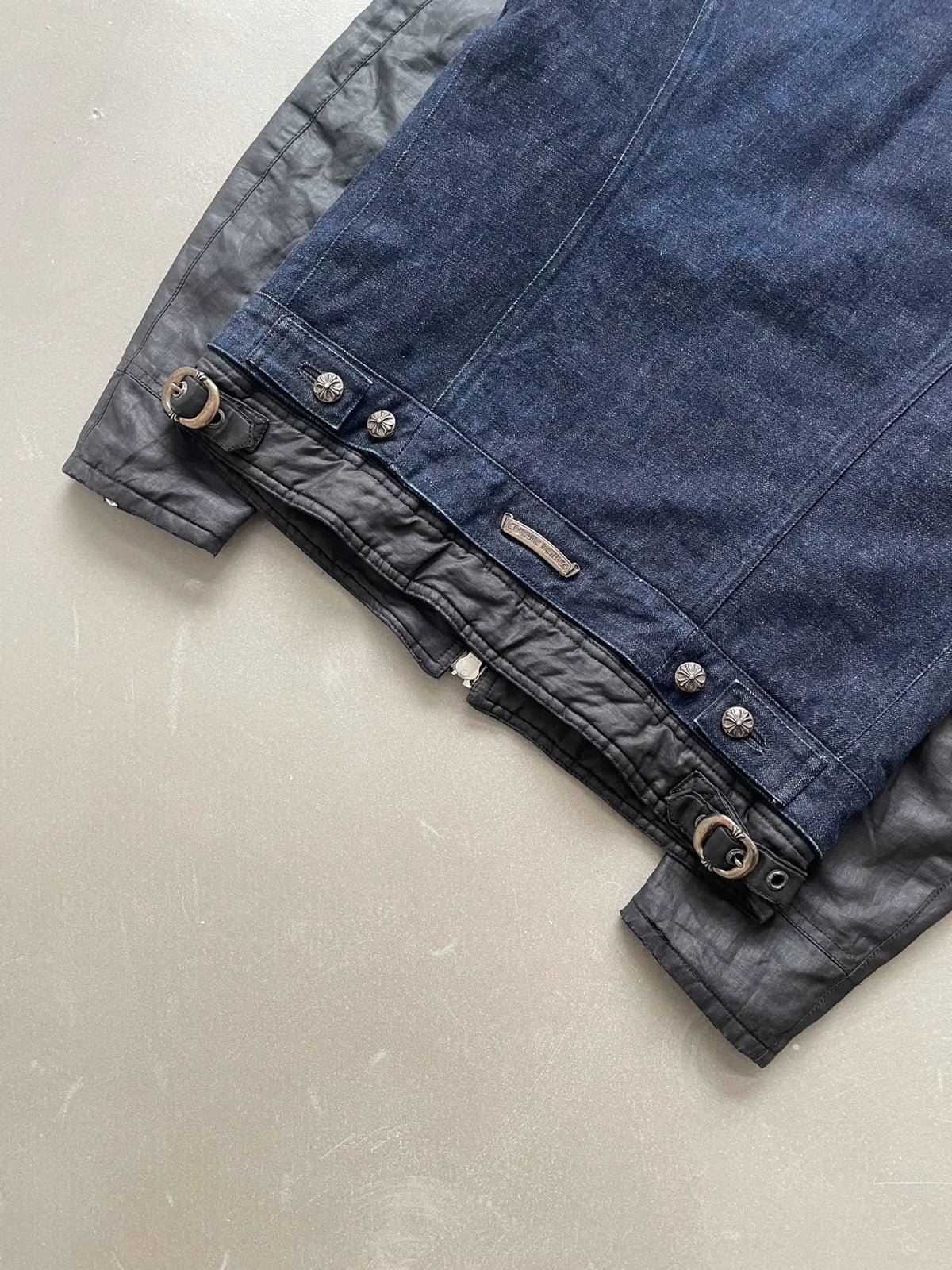 Chrome Hearts Denim Patchwork Waxed Coated Cotton Jacket