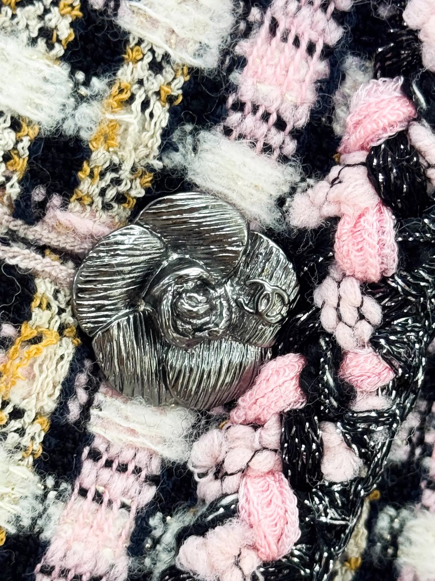 Chanel 23k grey-pink tweed jacket