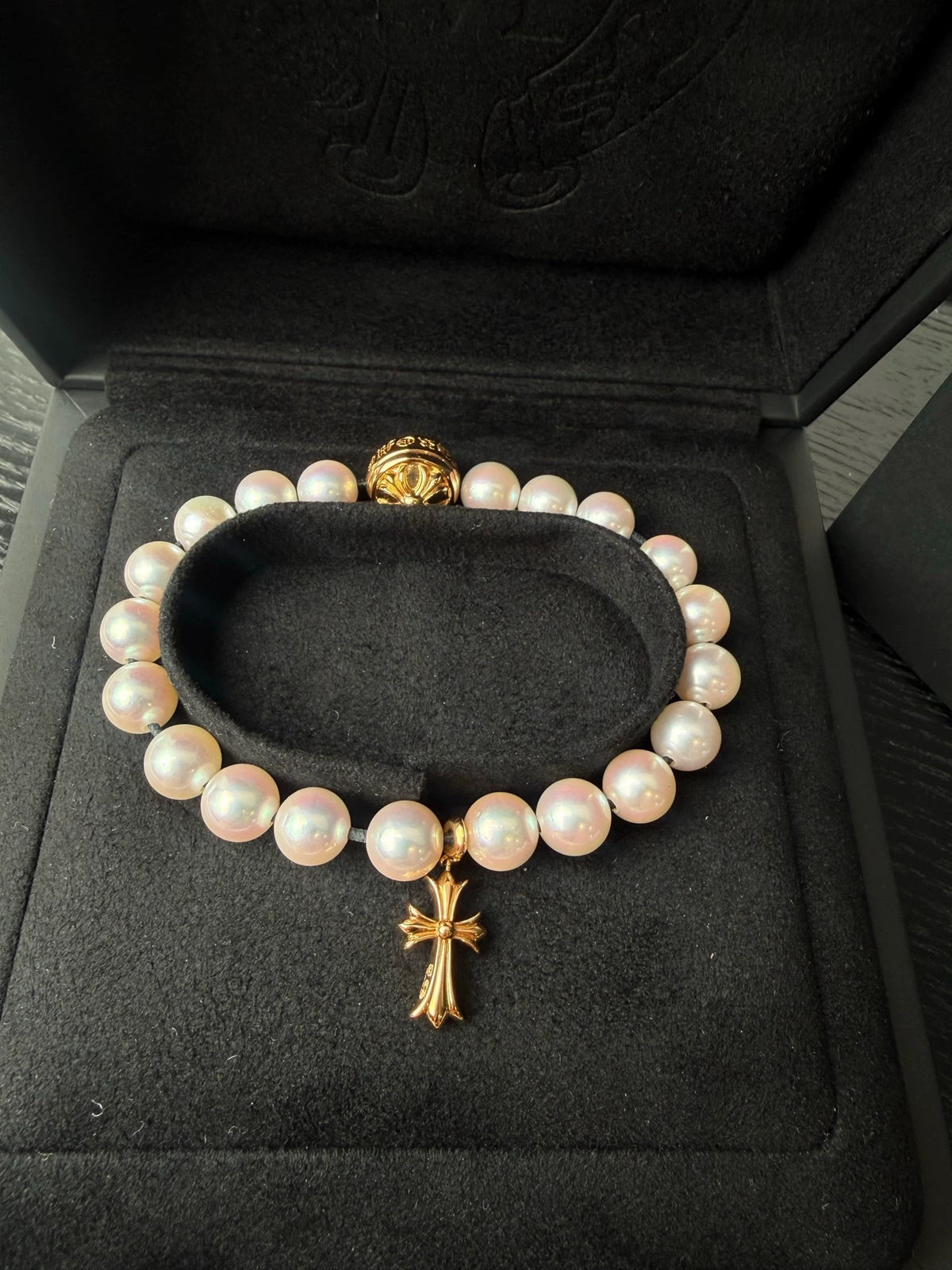 Chrome Hearts x Mikimoto 22k gold pearl Bracelet