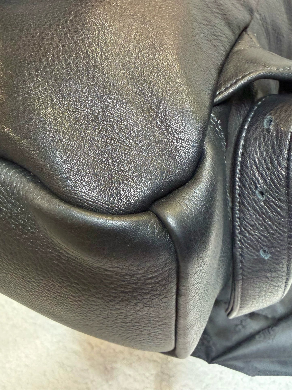 Chrome Hearts black leather backpack