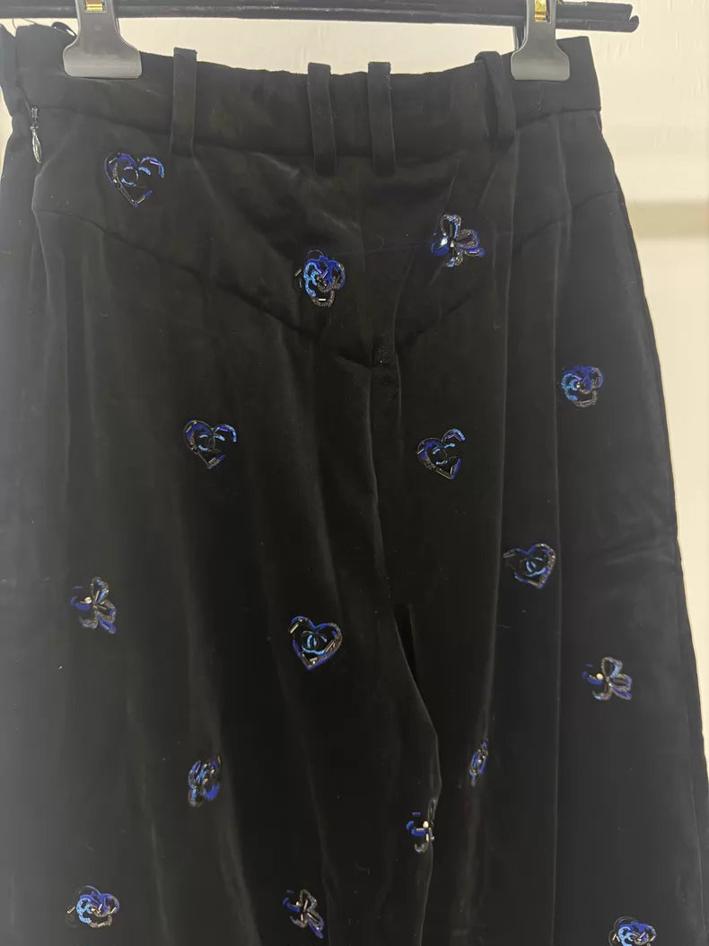 Chanel 24P black Velvet Pants