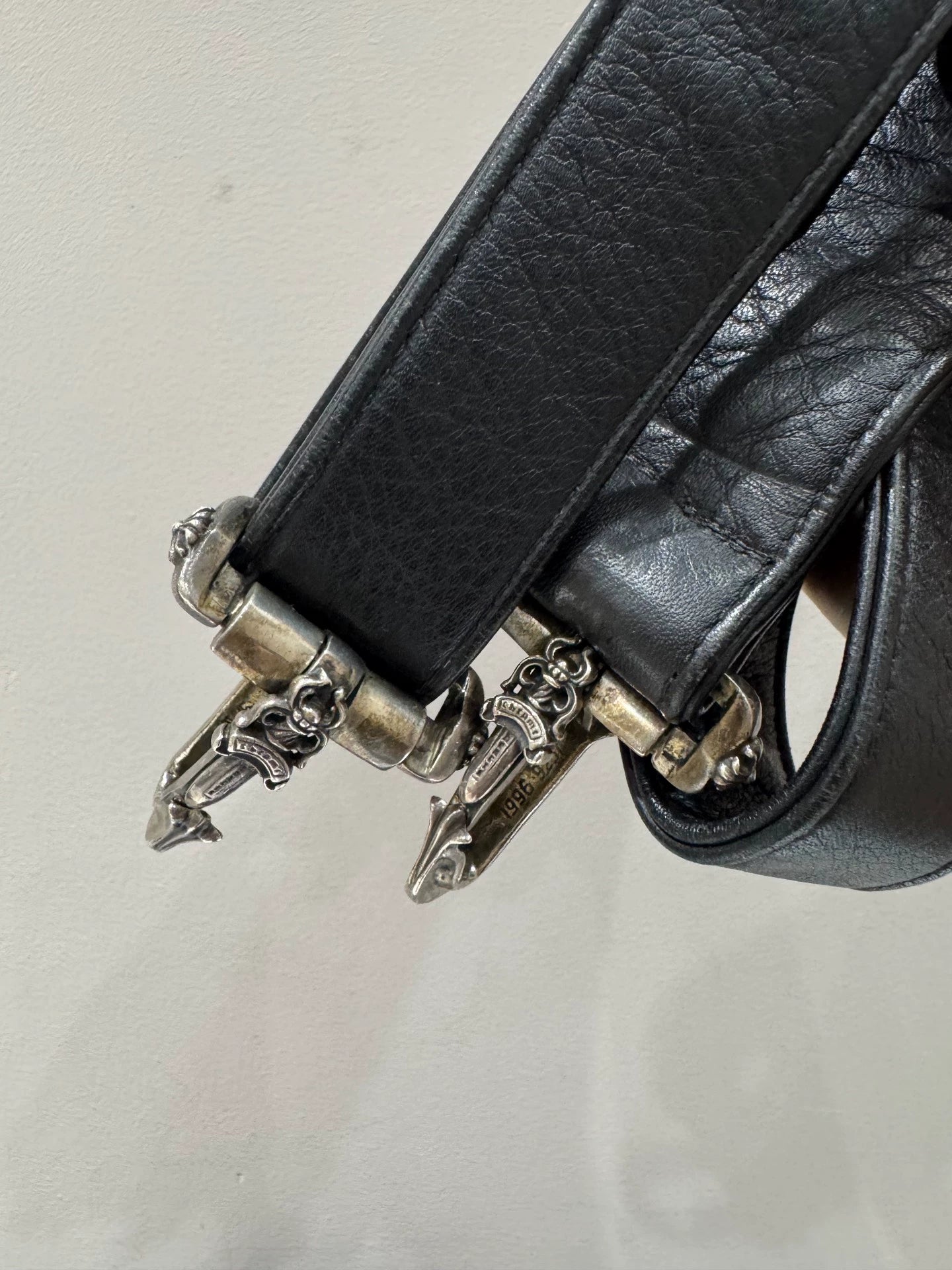 Chrome Hearts "CH BABY" Cross-Patterned Leather Crossbody Travel Messenger Bag