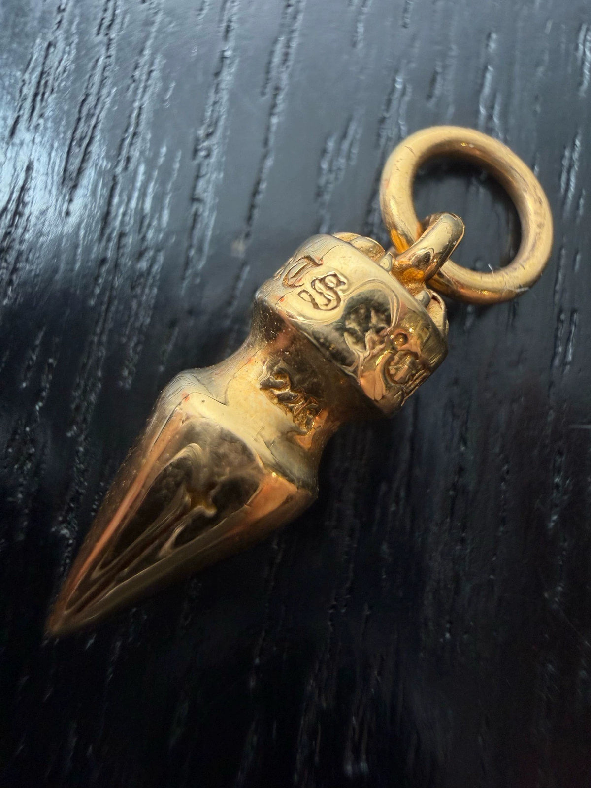 Chrome Hearts 22k Gold Spike Bullet Pendant