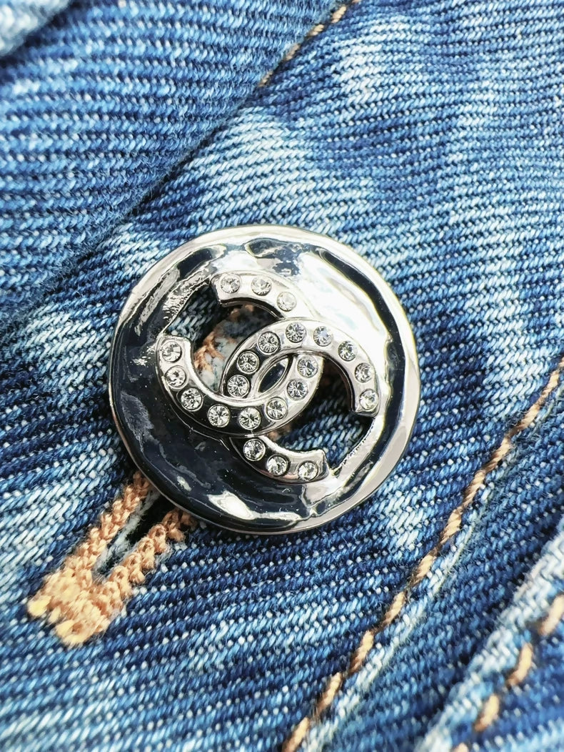 Chanel 24P heart CC denim jacket