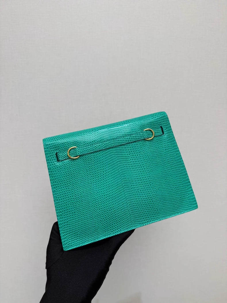 Hermes Kelly danse 6W mint green lizard leather gold hardware