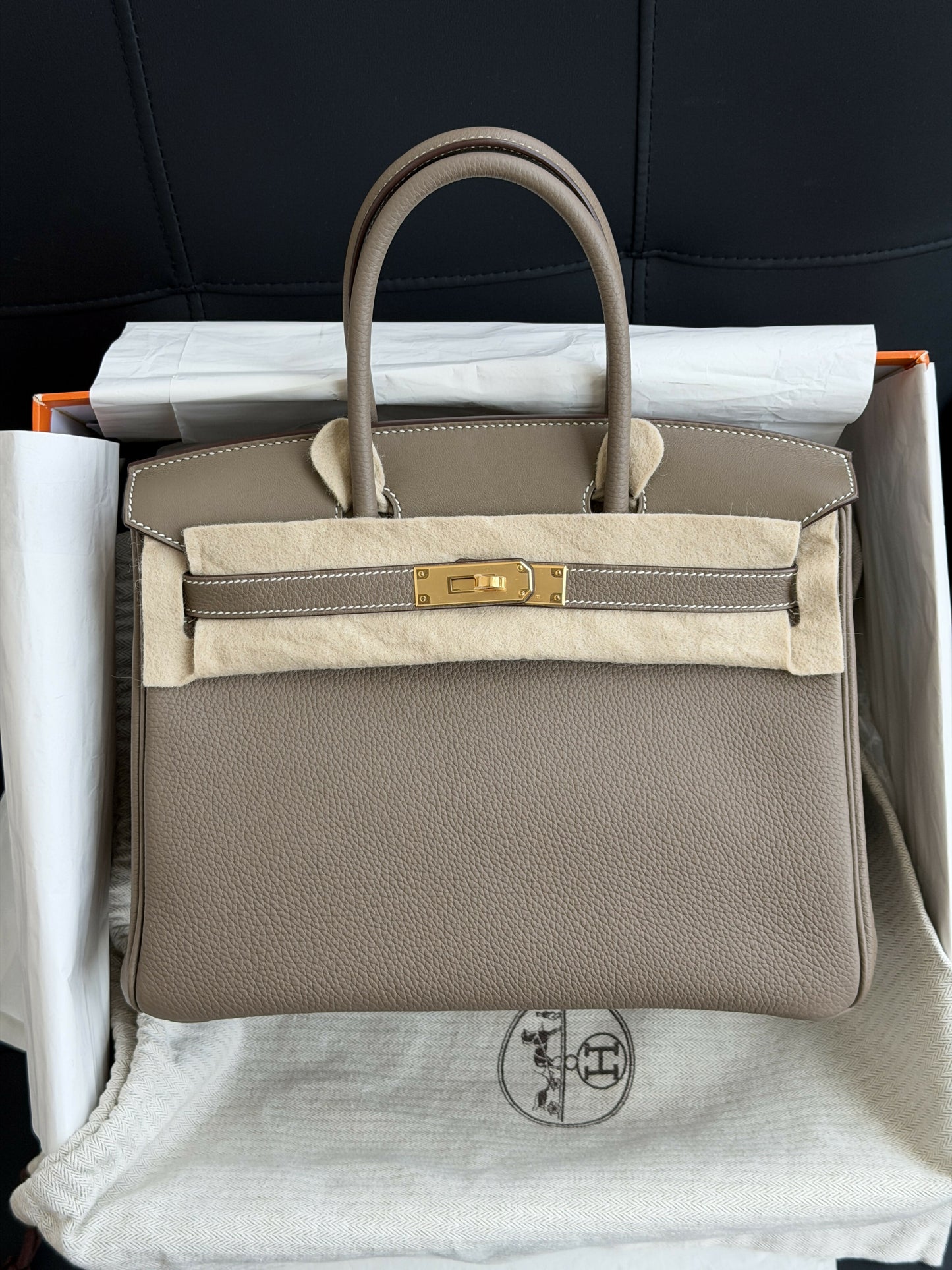Hermès Birkin 30 3-in-1 Étoupe Togo Leather with Gold Hardware