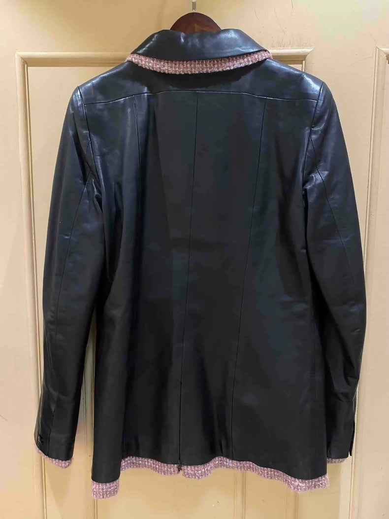 Chanel 03A Black and Pink Leather Jacket
