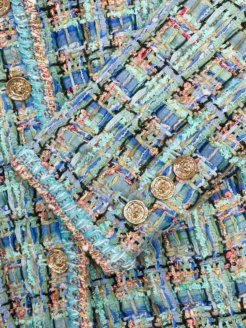 Chanel 25A blue tweed jacket