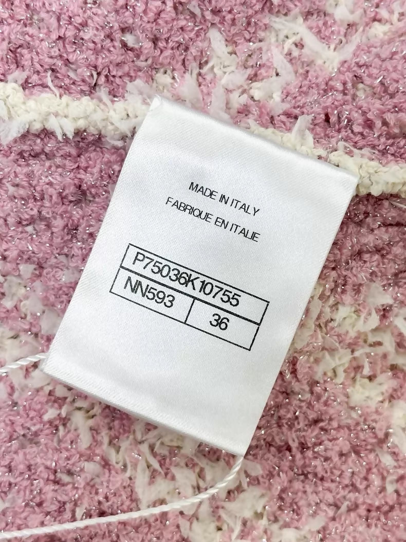 Chanel 23S pink and white dress