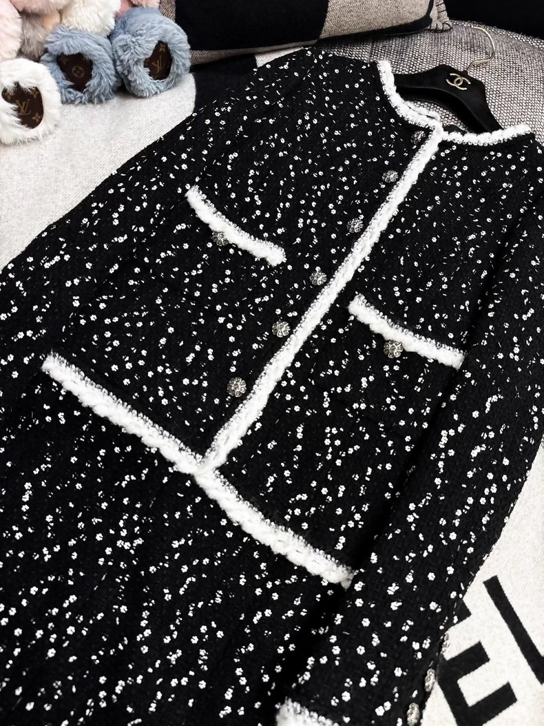 Chanel 23K tweed white knit dress