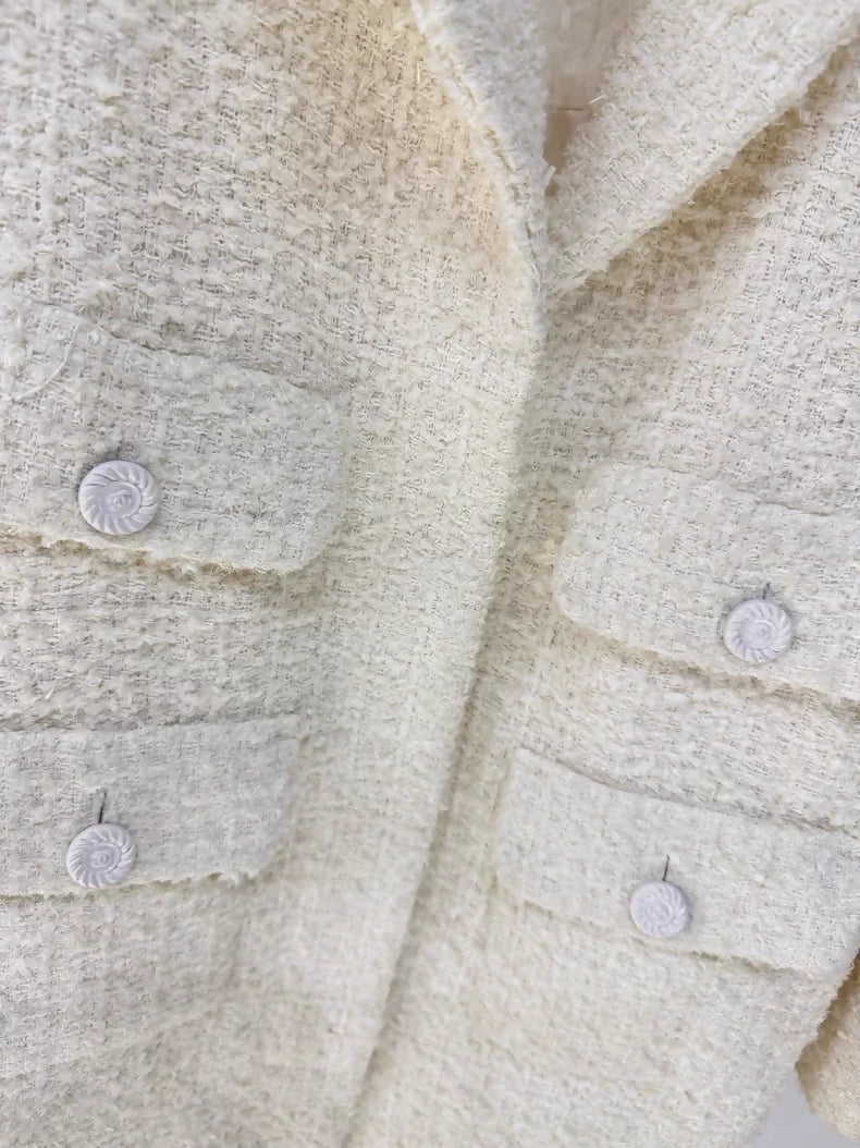 Chanel 19C white tweed jacket