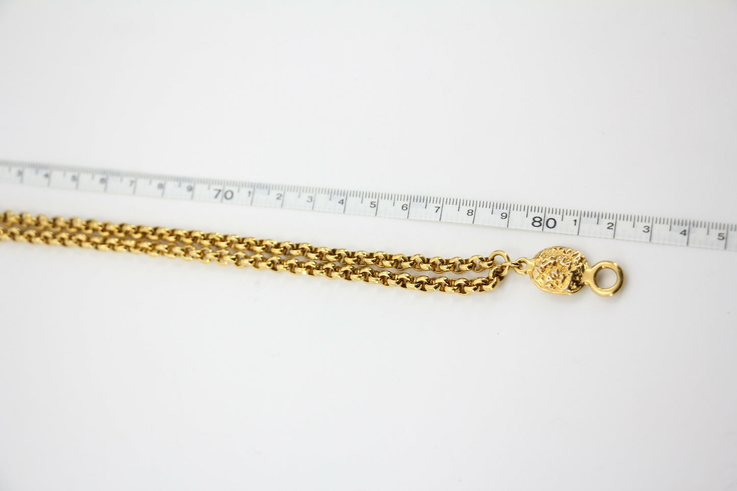 Chanel Vintage 95A Gold-plated Plain Gold Floral Long Necklace