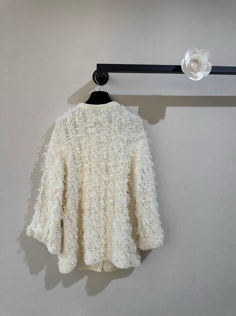 Chanel 21S off-white knit cardigan