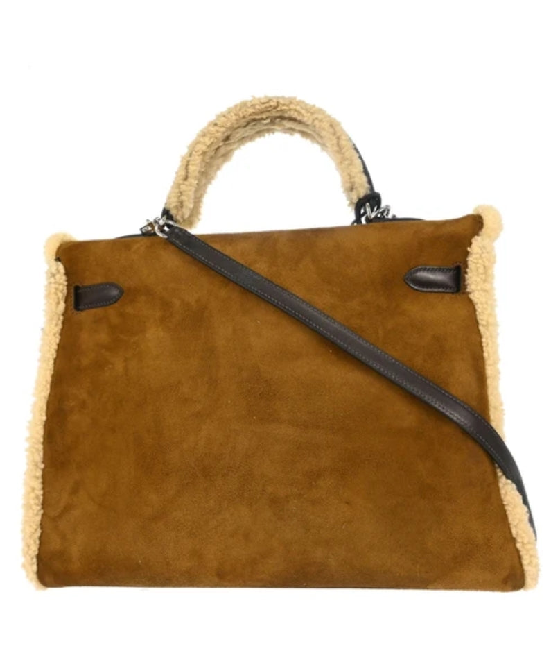 Hermes Kelly 35 Teddy Brown Doblis Palladium hardware