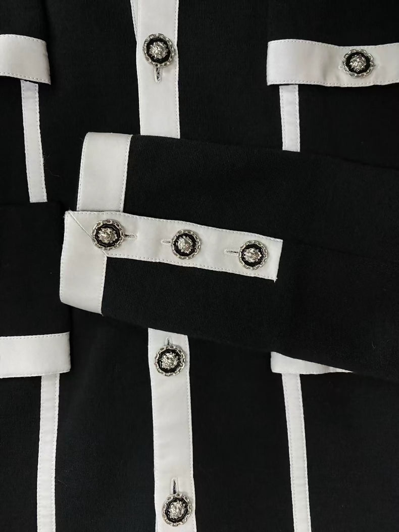Chanel 20A Black and White Color Block Four-Pocket Jacket