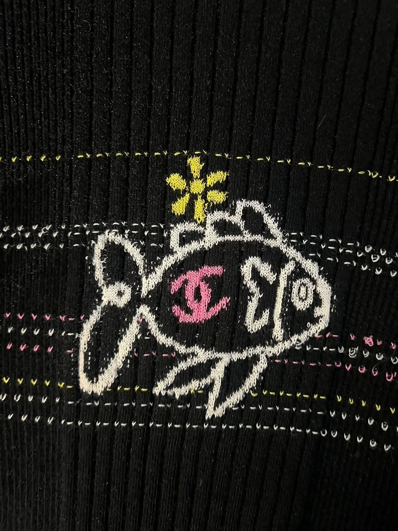 Chanel 25C fish-patterned t-shirt