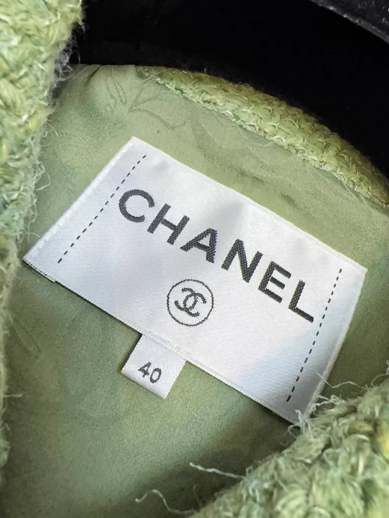 Chanel Cuba Collection runway piece, light green tweed jacket