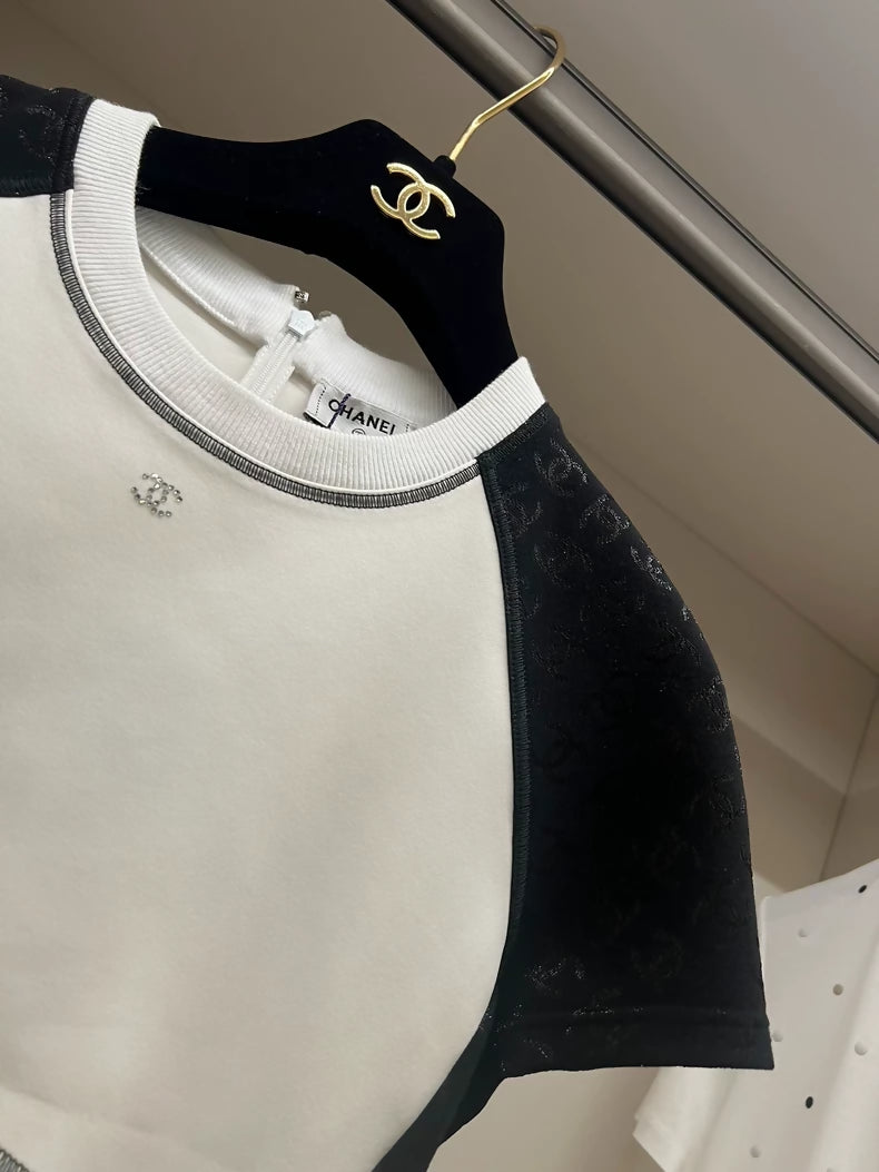 Chanel 24C Black and White T-Shirt