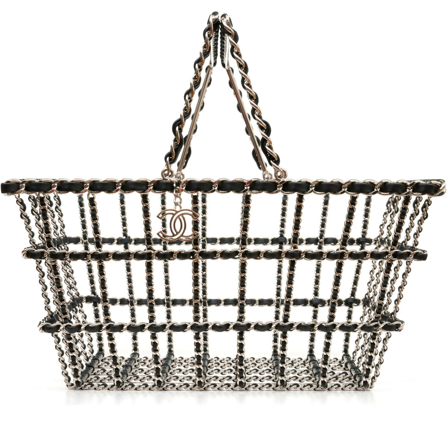Chanel Black Calfskin and Silver Metal Basket Bag – Supermarket Showcase, Fall 2014