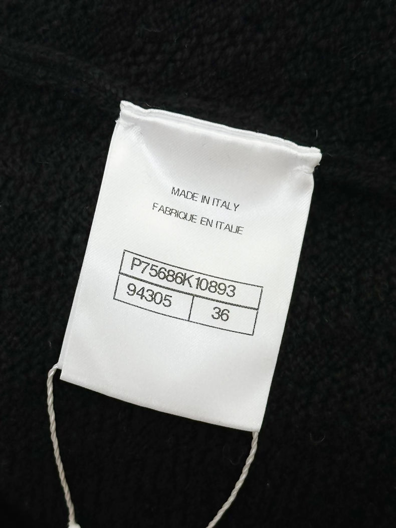 Chanel 23B black cashmere top