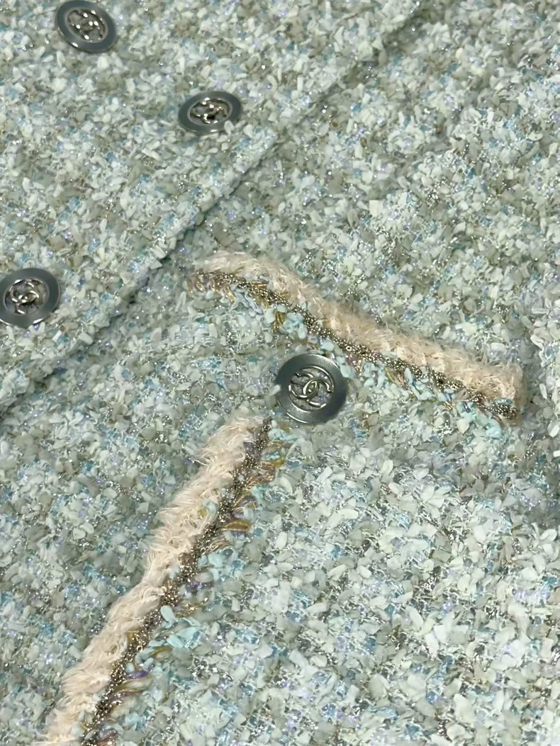 Chanel 20P Mint Green Tweed Jacket