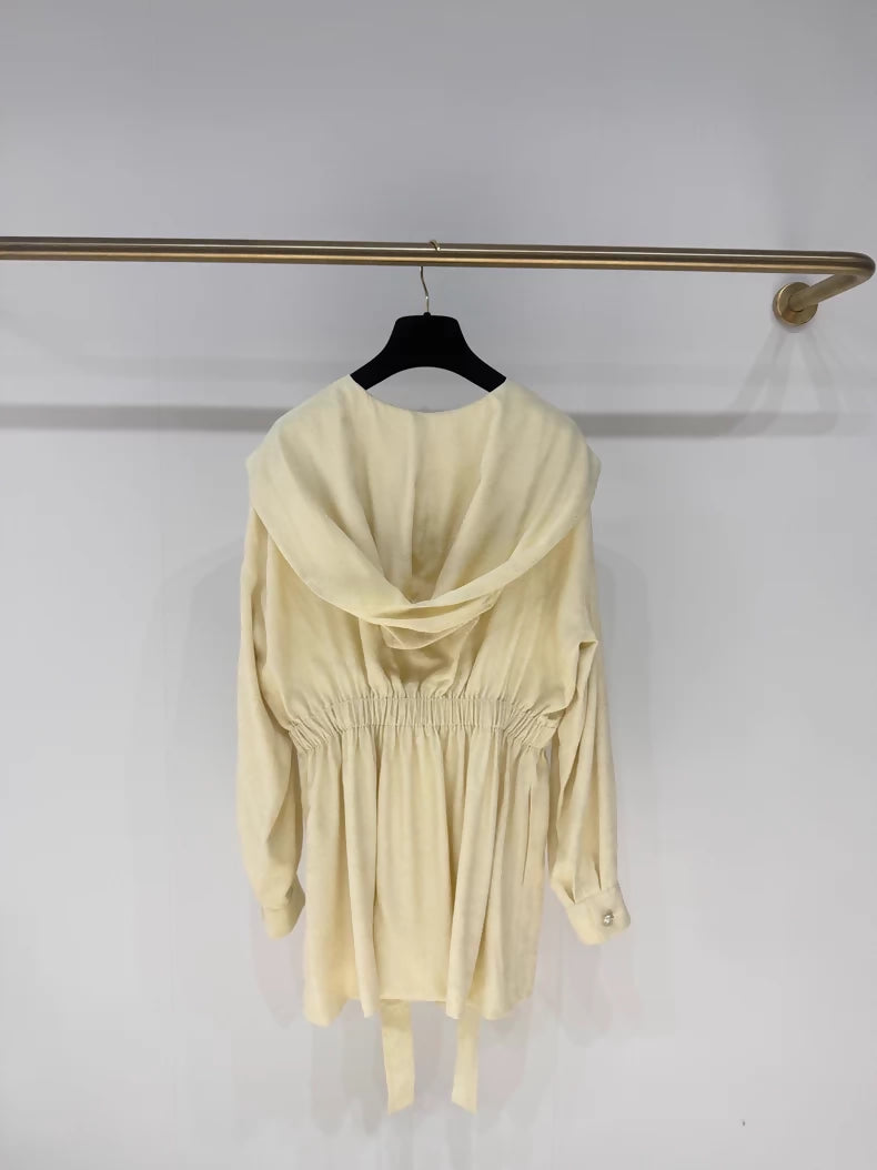 Chanel 23s pale yellow silk cardigan