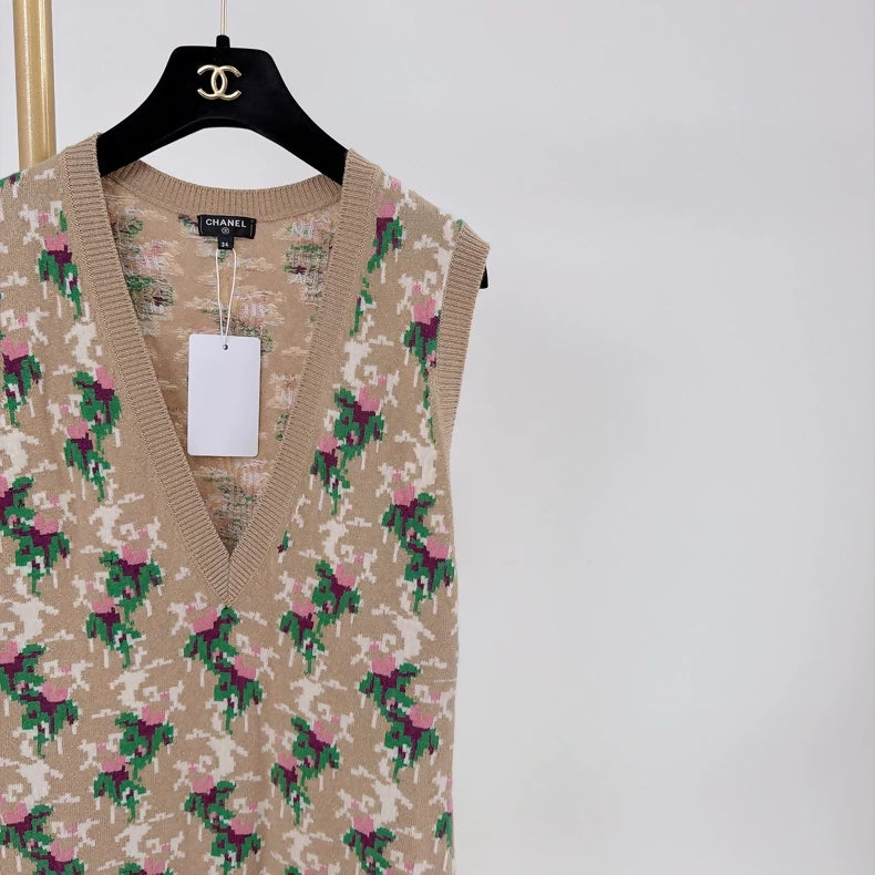 Chanel Gold Thread Cashmere Knit Dress
