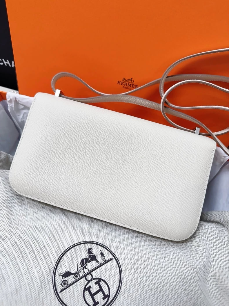 Hermes Constance Elan, size 10 craie palladium hardware