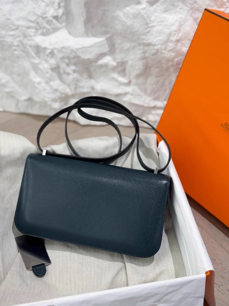 Hermes Constance Elan Pine Green Goat Leather palladium hardware