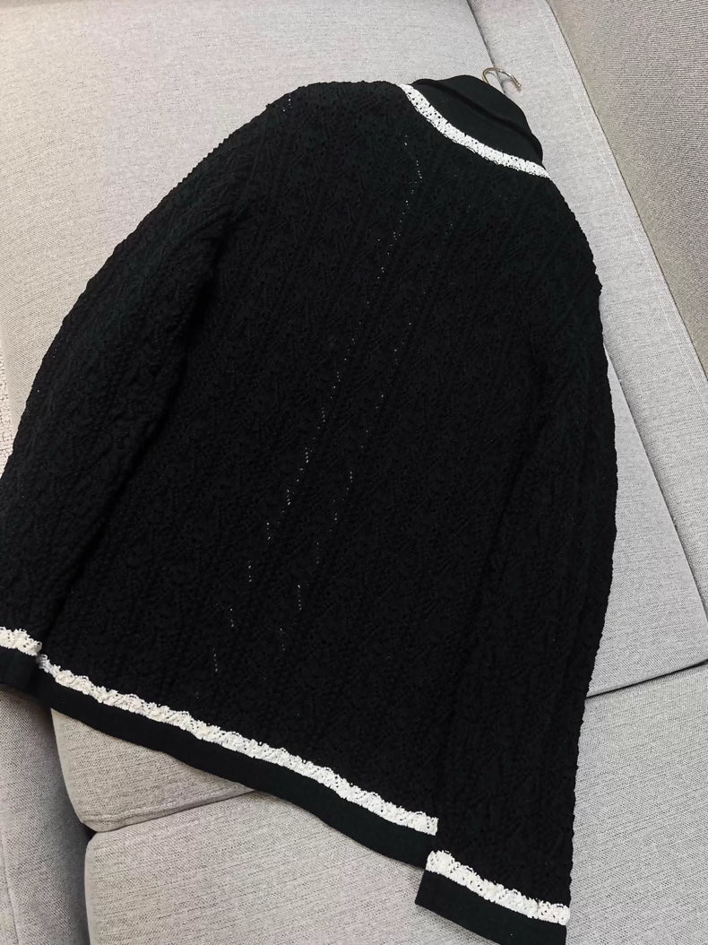 Chanel 24C black double-C cardigan