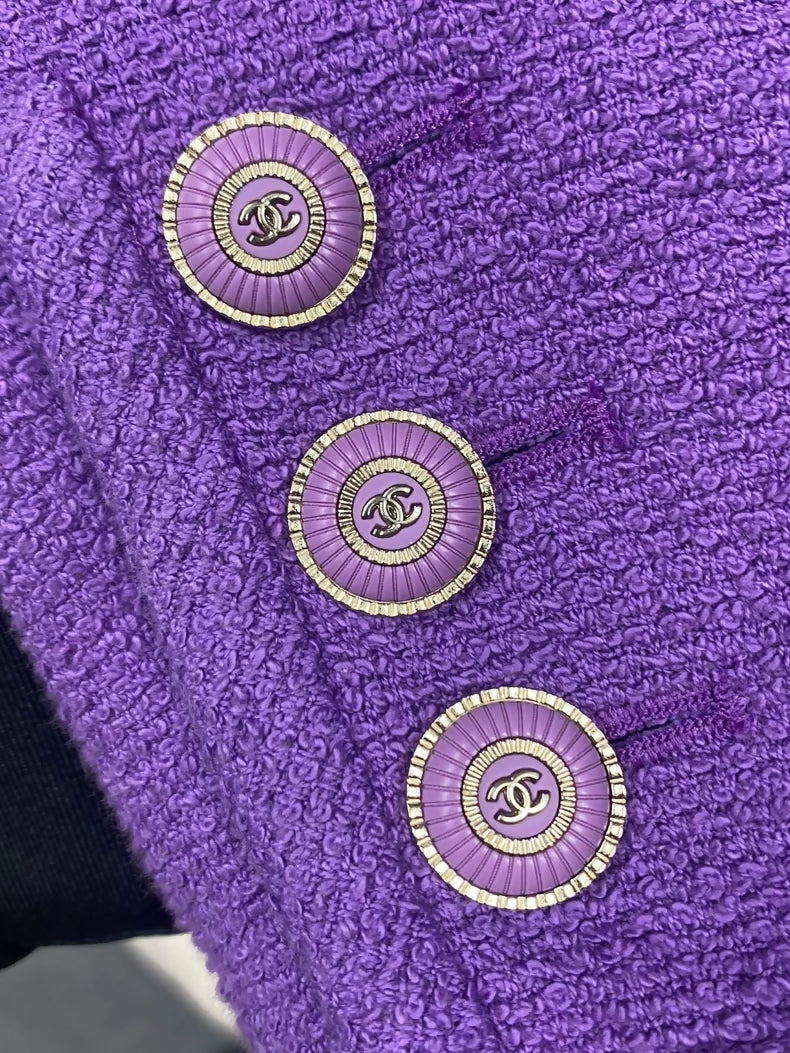Chanel 20C purple tweed jacket