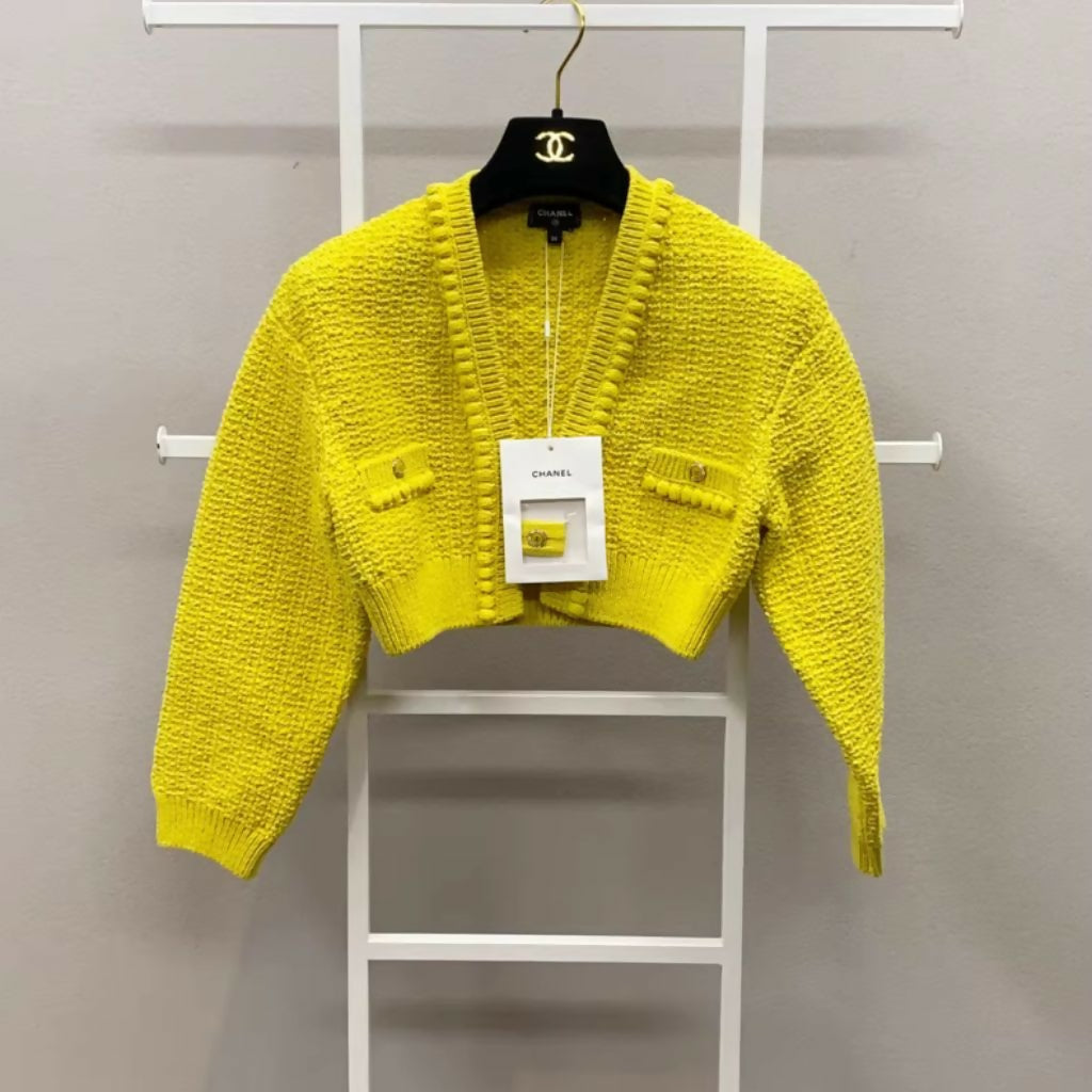 Chanel 22S Yellow Short Knitted Cardigan – Wararni.com
