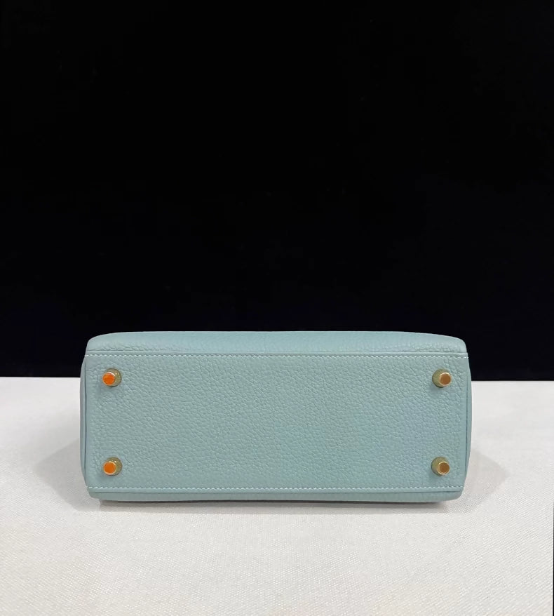 Hermes Kelly 25 sky blue Togo leather with gold hardware