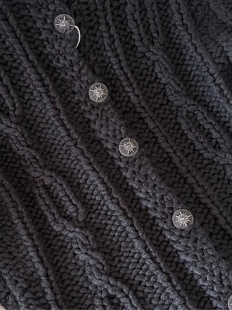Chanel 15A Black Cashmere Bow Sweater