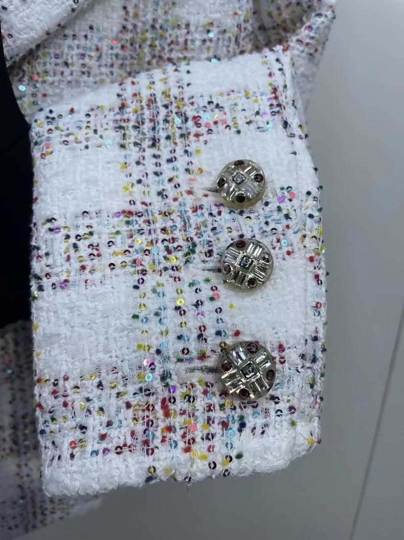 Chanel 24s Colorful Sequined Check Jacket