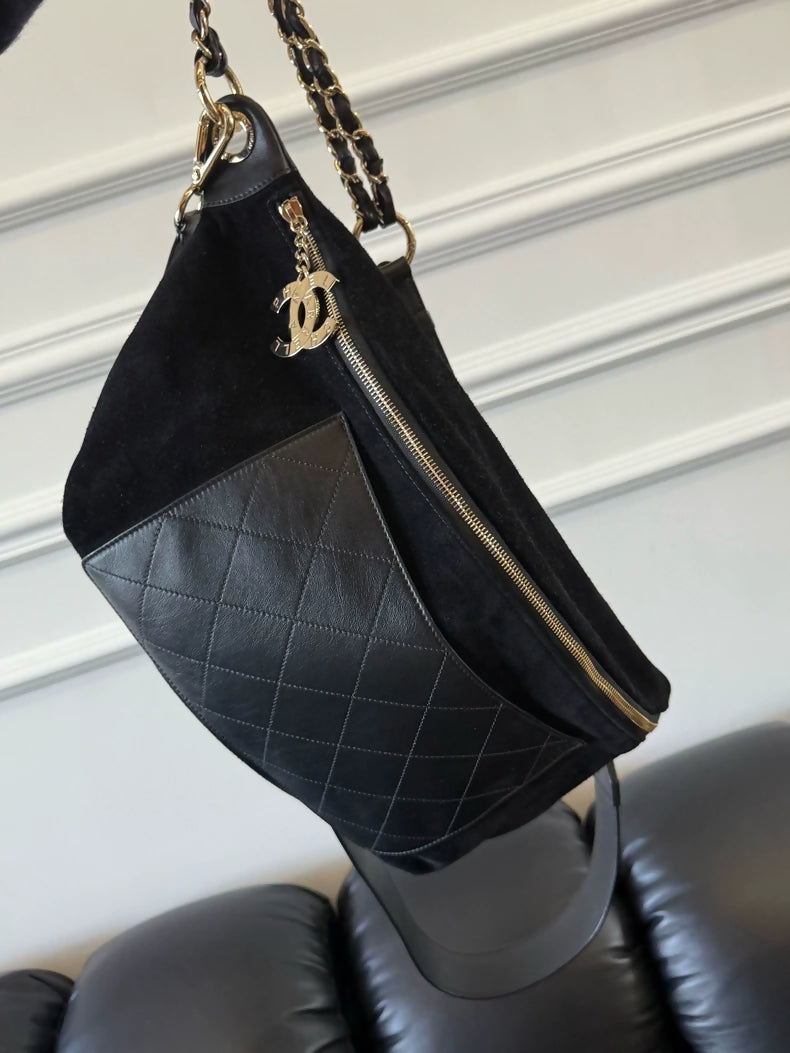Chanel x Pharrell black & gold belt bag/crossbody bag