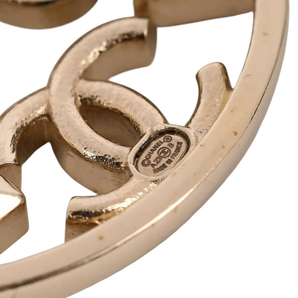 Chanel 2023 Multicolor Gold N 5 Timeless Large Hoop Earrings