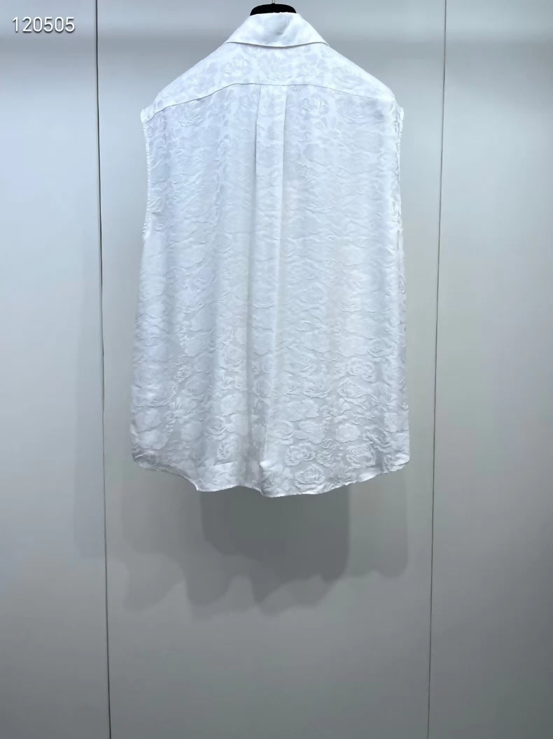 Chanel 25A Camellia white Shirt
