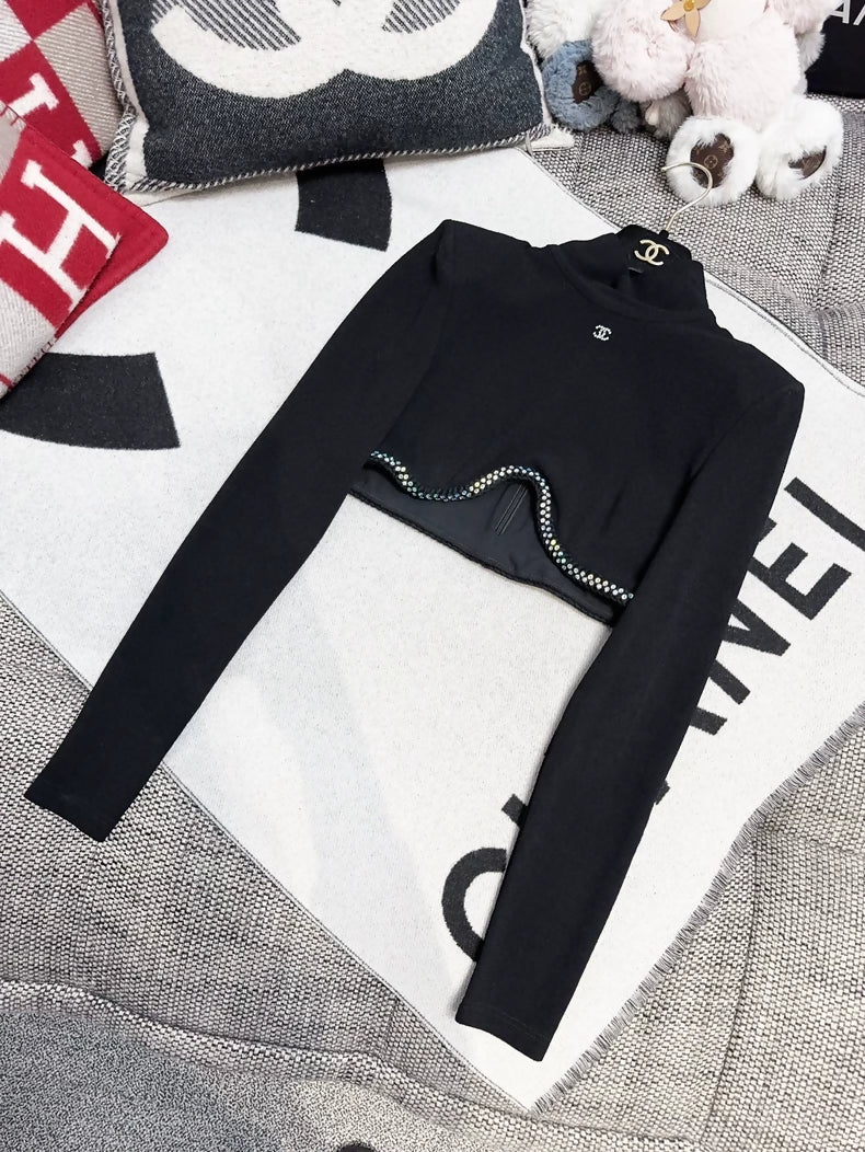 Chanel 24C black crop top