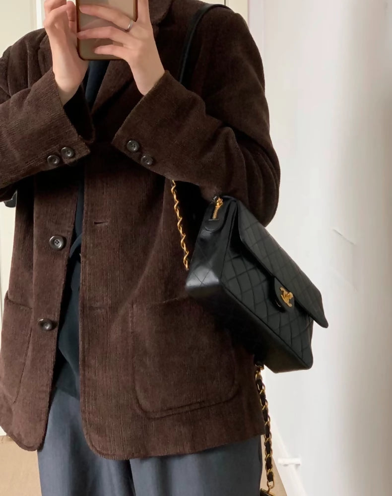 Chanel CF backpack in black leather with gold hardware