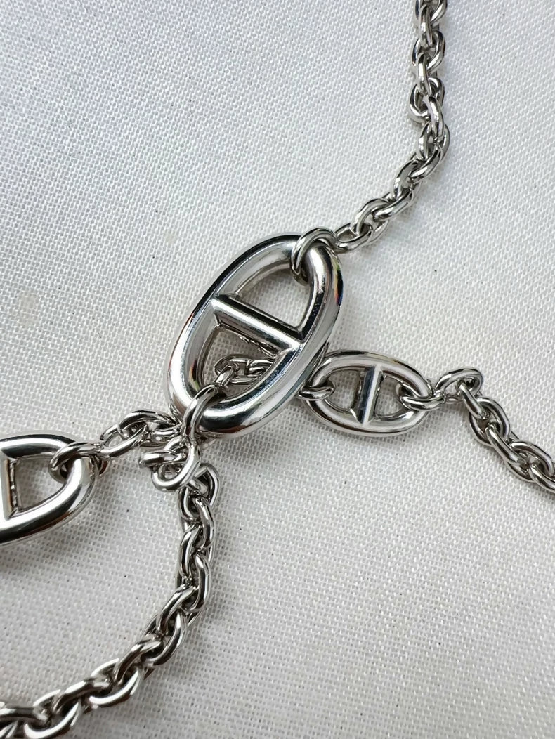 Hermès 120cm Farandole chain made from sterling Silver with the iconic Chaine d'ancre motifs