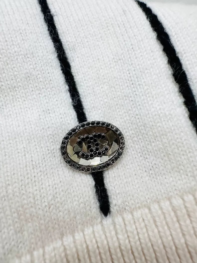 Chanel Spring/Summer 2023 Preview Striped Logo Knit Sweater, F36,
